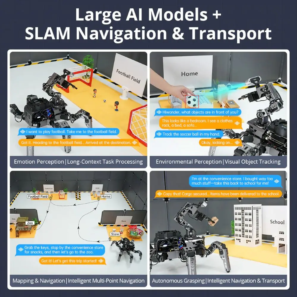 Hiwonder ROSpider ROS2 Hexapod Robot with Jetson/Raspberry Pi, Multimodal Large AI Models, ChatGPT, 3D Vision