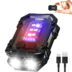 Llavero con linterna LED recargable, Mini llavero magnético de 800LM, USB C, 8 modos de luz Flash, para acampar, correr, senderismo de emergencia