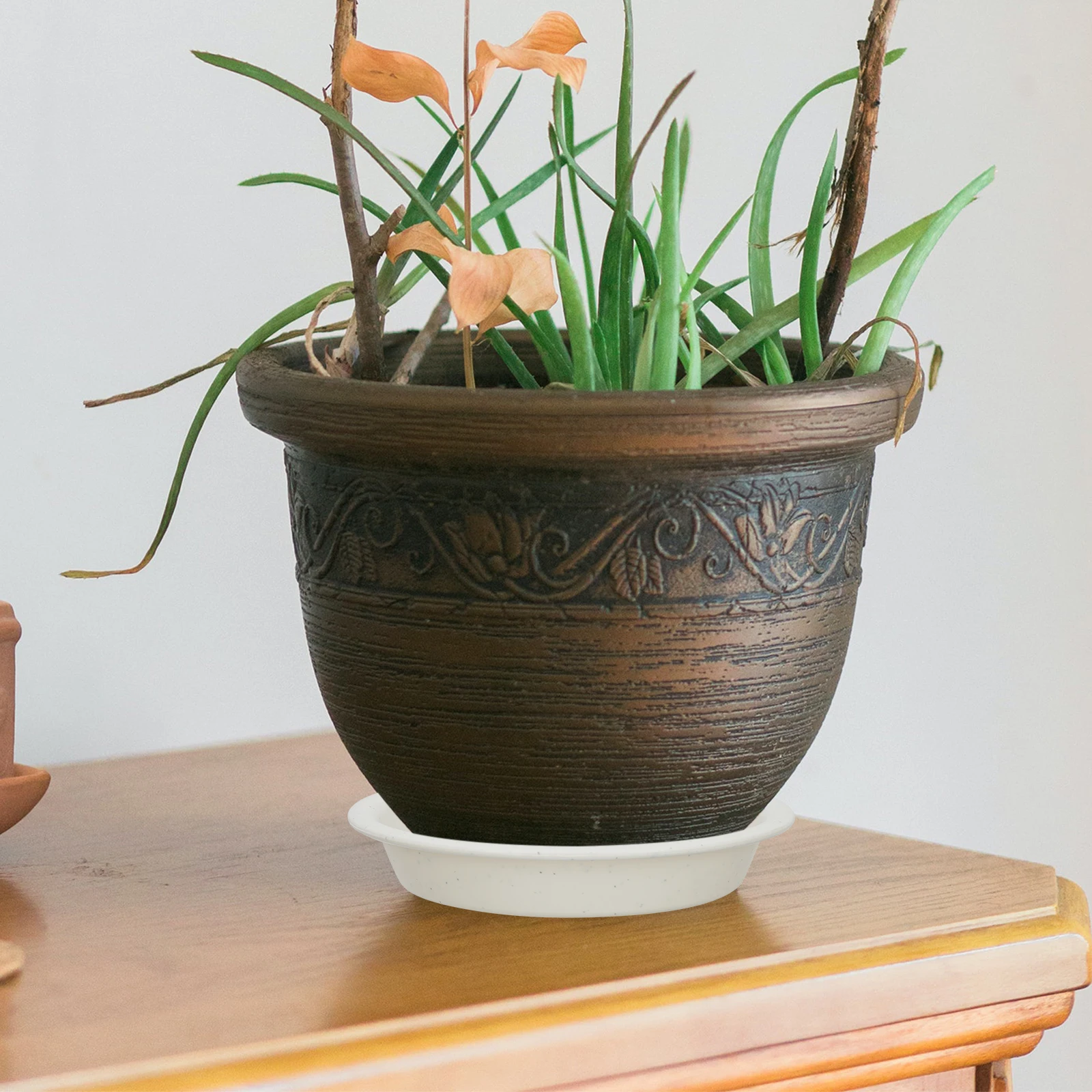 

10pcs Flower Pot Flowerpot Bottom Water Round Shape Plastic Flowerpot Base Lightweight Waterproof Gardening Potted Plant Balcony