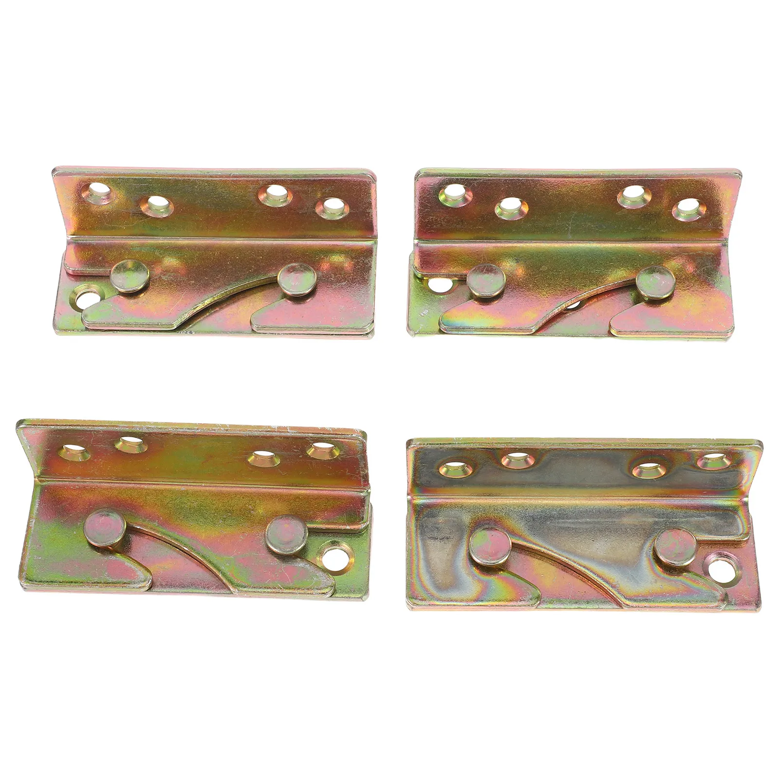 4Pairs Heavy Duty Bed Rail Brackets Thickened Metal Bed Frame Hardware Kit Stable Headboard Mounting Fittings Silent Support