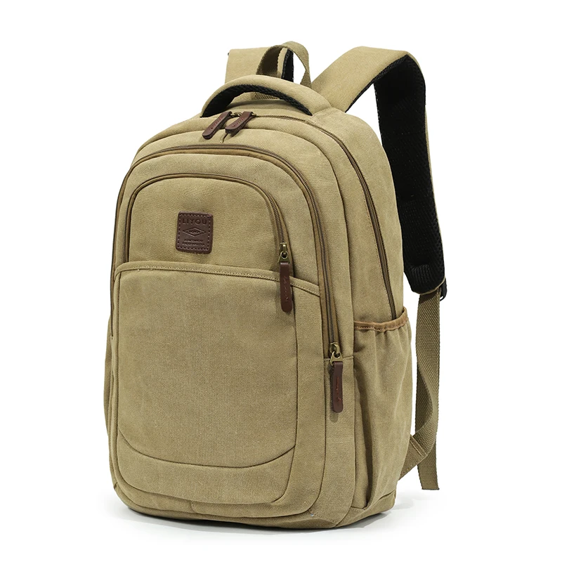 Men Canvas Backpack Male Laptop College Student School Bags for Teenager Vintage Mochila Casual Rucksack Travel Daypack