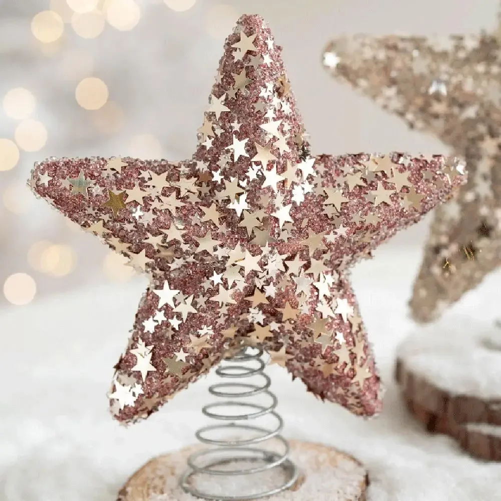 Enchanting Star Tree Topper to Add a Sparkle to Your Christmas Tree Designed with Reflective Sequins for Maximum Festive Appeal