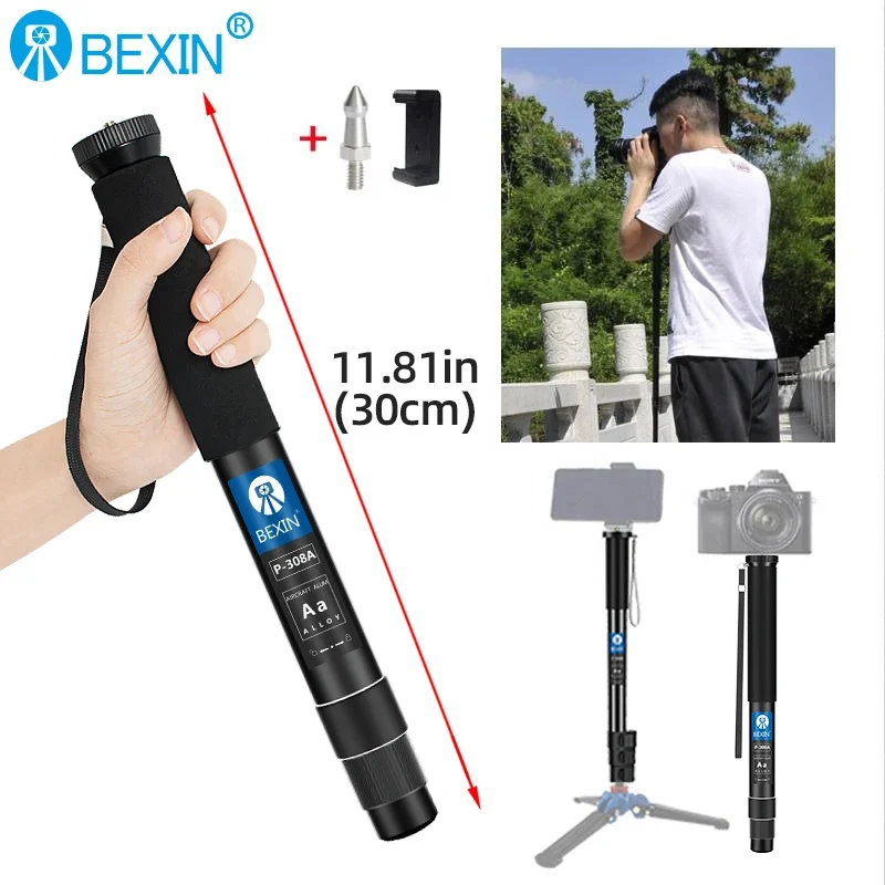 BEXIN Portable Lightweight Flexible Pocket Mini Dslr Camera Unipod Monopod Pole For Gopro SLR Micro Single Camera Photography