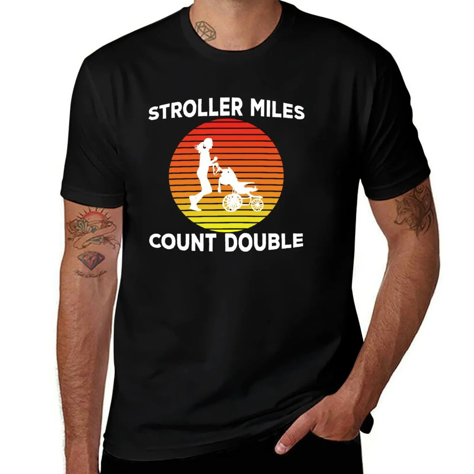 Stroller Miles Count Double / Running Mom / Shirt Runner Gift Marathon Half Marathon Gift for Runner T-Shirt