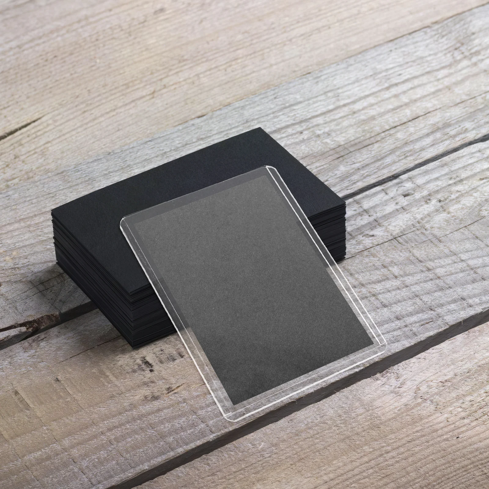 

25Pcs PVC Card Holder Clear Thin Lightweight Waterproof Id Badge Case for Business Office School Use Work Card Protector Sleeve