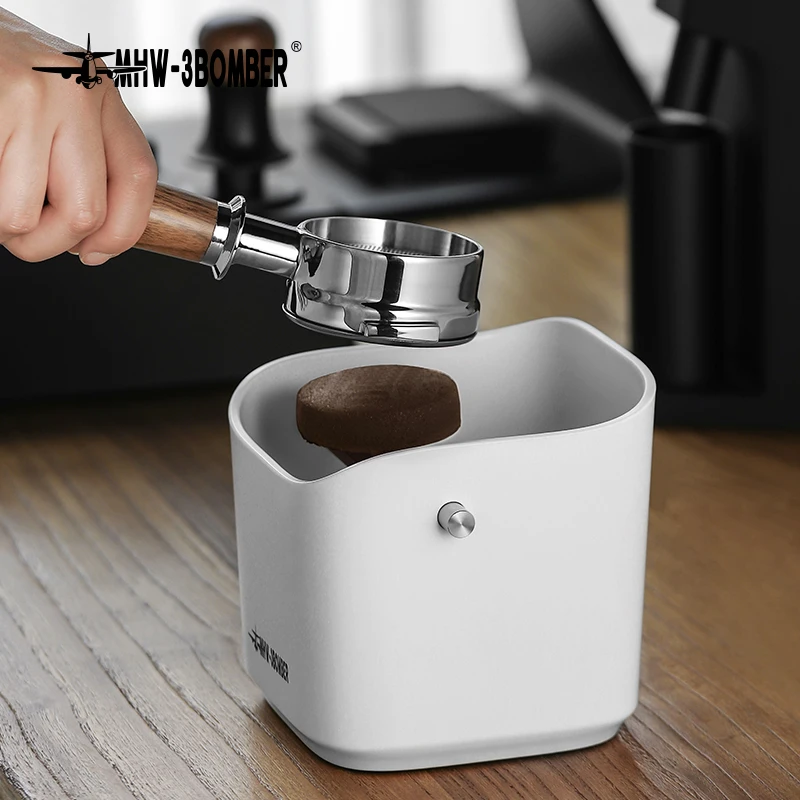 MHW-3BOMBER 1.2l quadrado caixa de batida de café almofadas antiderrapantes caixa de batida com barra de batida removível profissional casa barista ac