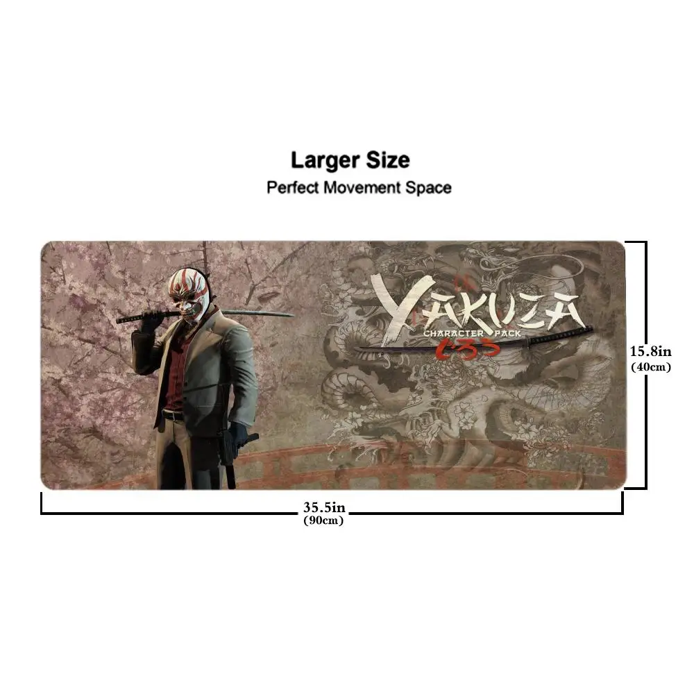 لوحة ماوس ياكوزا لوحة ماوس للكمبيوتر اللوحي مقاس XL لوحة ماوس سطح المكتب، لوحة مفاتيح ألعاب لطيفة عالية الدقة بألوان قوس قزح، مشغل csgo، 90x40