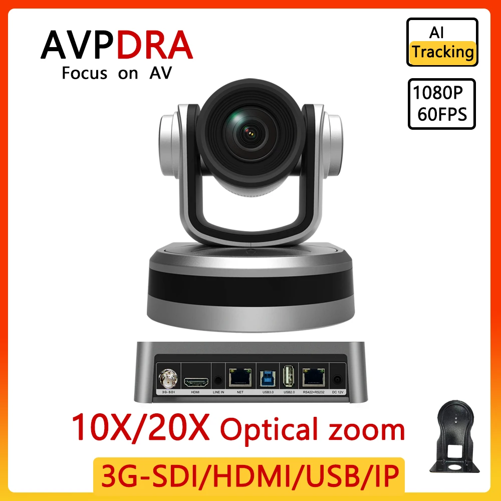 AI tracking FULL 1080P Conference PTZ Video Camera 10x 12x 20x Zoom 12x digital zoom full HD 60fps for Smart TV computer church