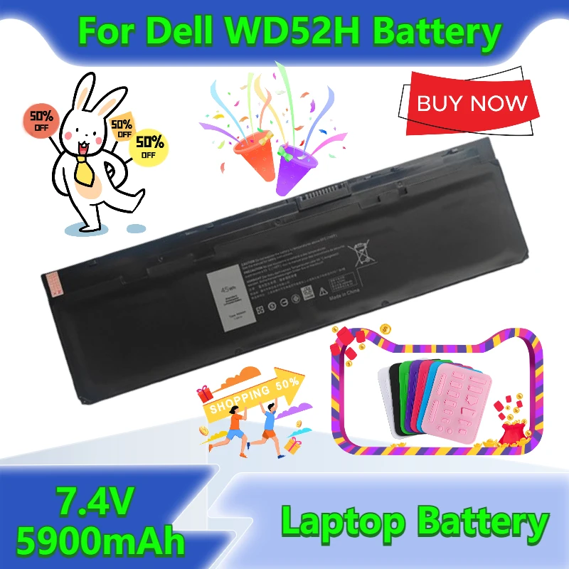 

7.4V 5900mAh for Dell WD52H E7240 E7250 VFV59 W57CV Laptop Battery