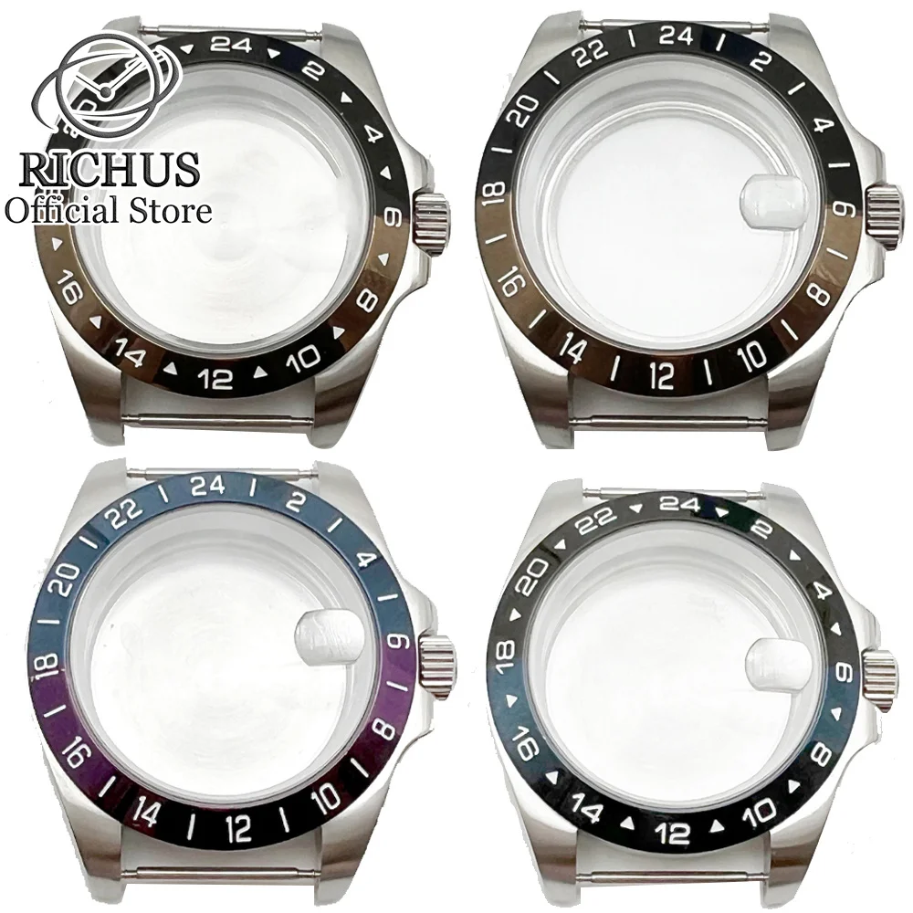 

NH35 40mm watch case fixed ceramic bezel sapphire glass fit NH35 NH36 NH34 ETA2824 2836 PT5000 Seagull ST2130 movement