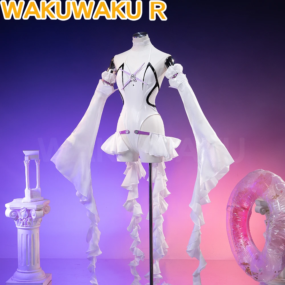 

Liberalio Cosplay Costume Game WakuWaku-R White Jellyfish Swimsuit Sexy Cute Dress Cosplay Long Sleeves Liberalio Costume