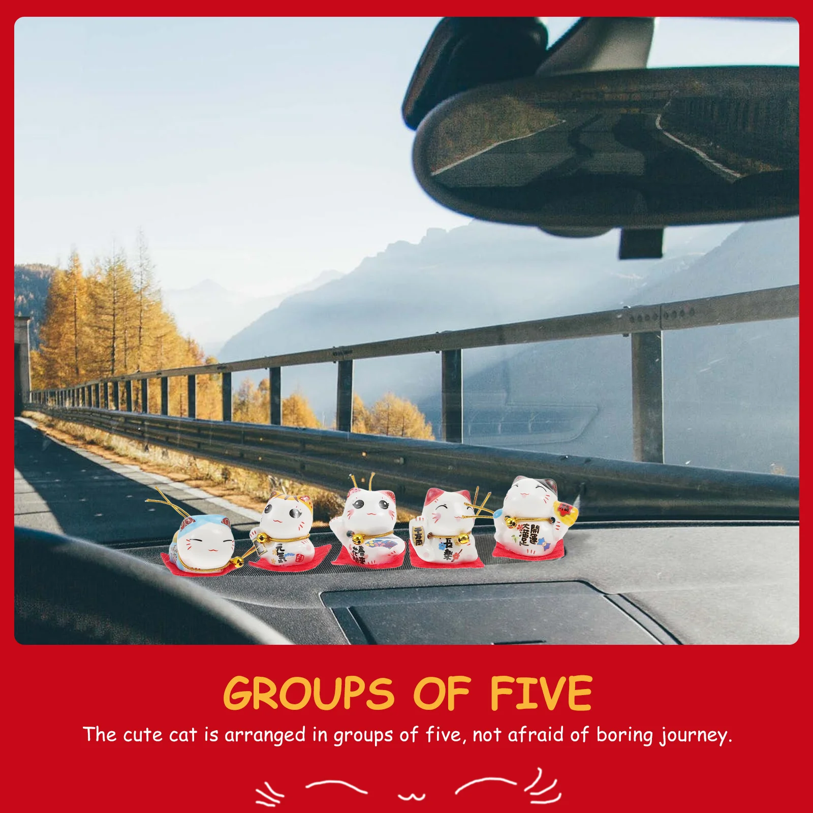 

1Pcs Waving Arm Cat Statue Ornament for Car Home Decor Manual Painting Exquisite Workmanship Brings Wealth Luck