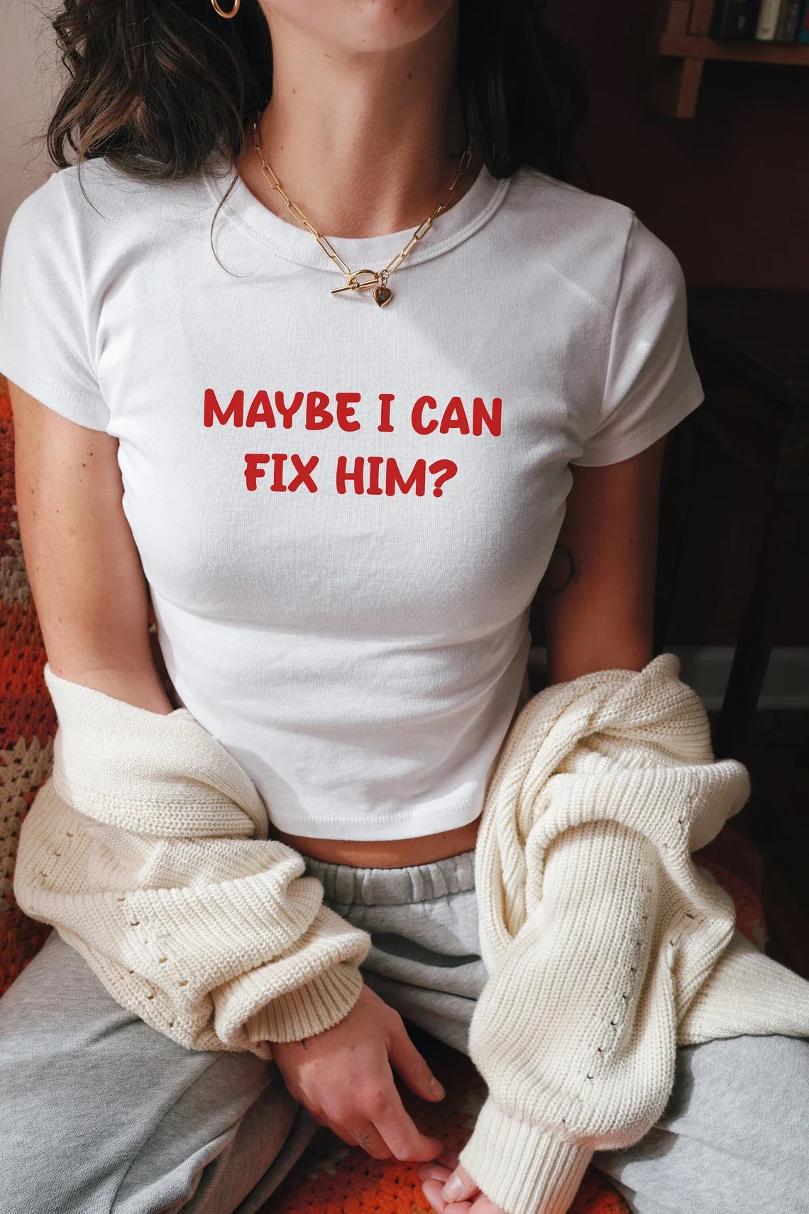 

Skuggnas Maybe I Can Fix Him Tee Aesthetic 90s Fashion Tumblr T-shirt Summer Cotton tshirts Cropped t shirt Drop Shipping