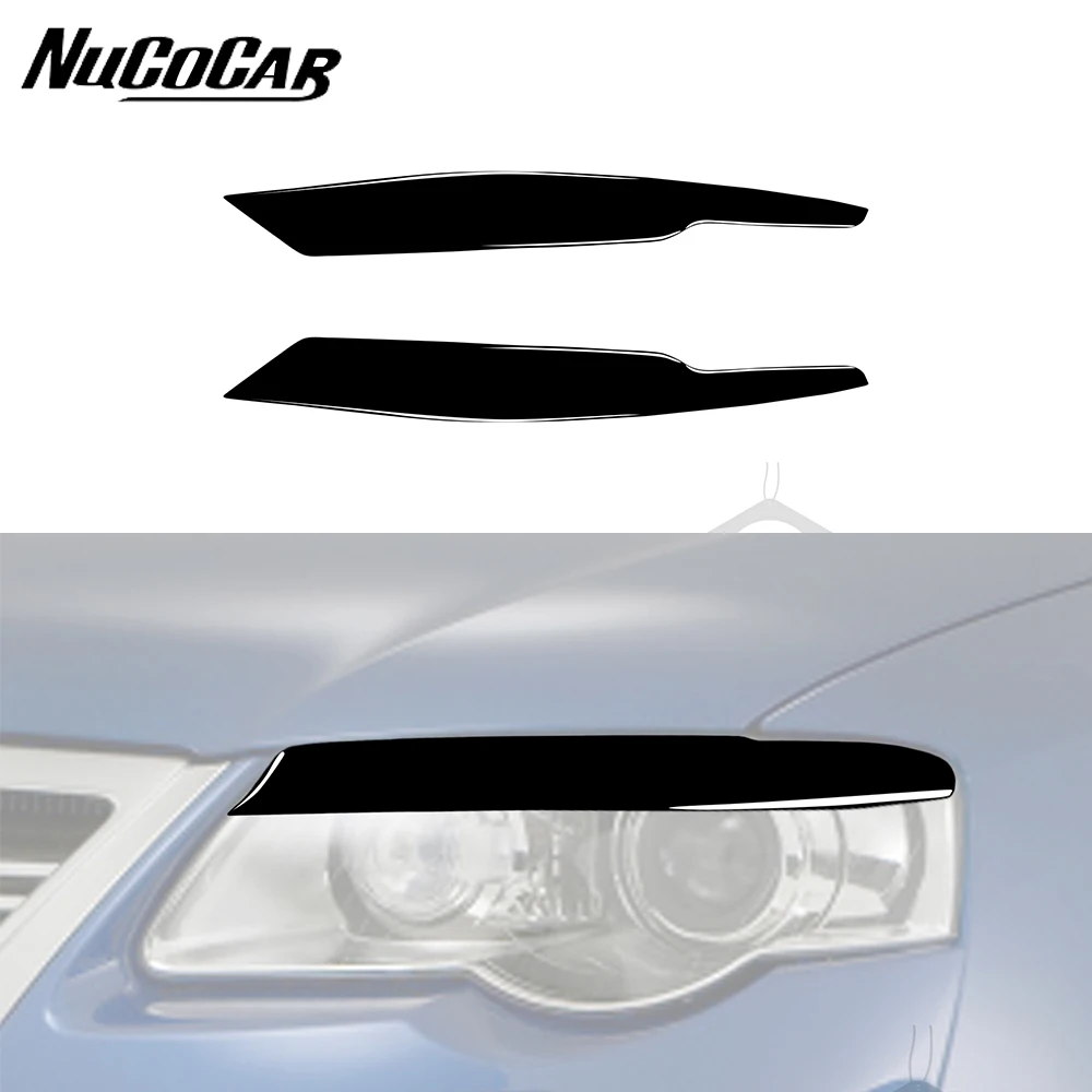 

for Volkswagen PASSAT B6 3C 2005-10 Piano Black Left Right Headlight Eyebrow Eye Lid Cover Car Exterior Accessories Decorative