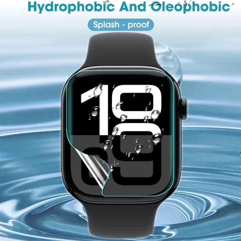Dla Apple Watch Series 10 9 Hydrogel Film Soft HD Screen Protector dla IWatch S10 42mm 46mm S9 41mm 45mm Smartwatch Akcesoria