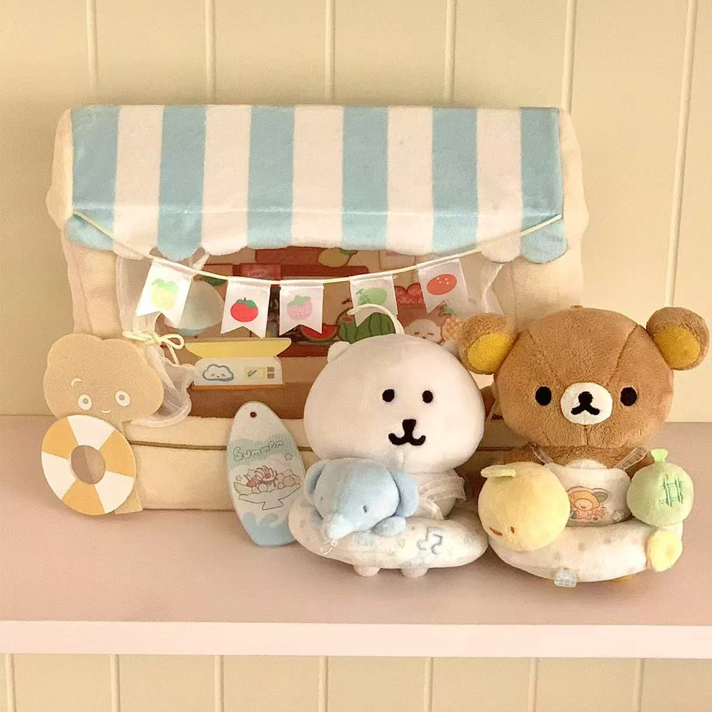 Lindo conjunto de muñecos de algodón de felpa suave, ropa para muñecas de 10cm para accesorios para casa de muñecas Labubu, Ideal para juegos acuáticos, juguetes coleccionables de la serie