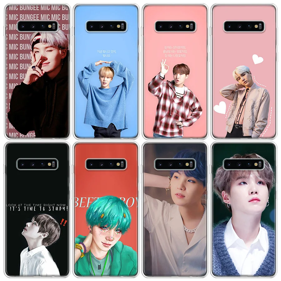 Suga K Pop Min Yoongi K Pop Novelty Phone Case For Galaxy Samsung S22 Plus S21 S24 Ultra Clear S20 S23 FE S10 S10E S9 S8 Cover P