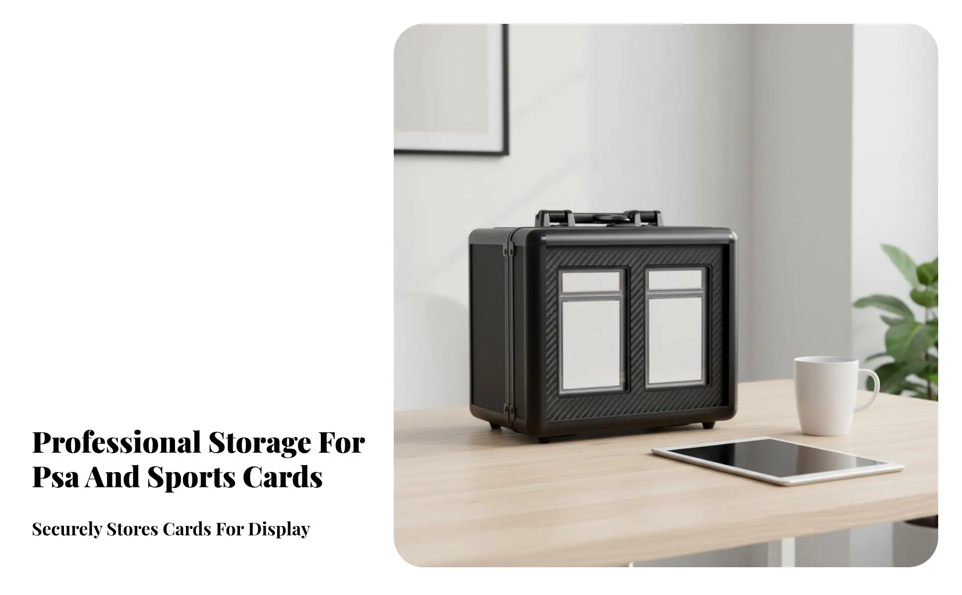 PSA Card Display Box Portable with Handle Graded Card Storage Box PSA Slab Case Dustproof Shockproof for Travel