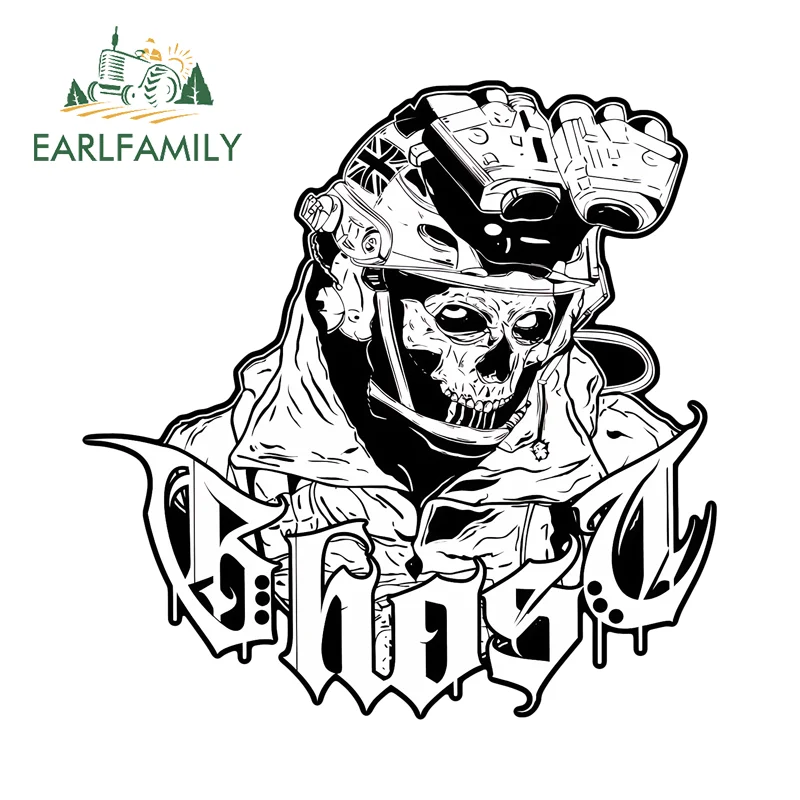 EARLFAMILY For Cool Call Of Duty Simon Car Stickers Personality Skull Graffiti Decals Attractive Waterproof Car Door Protector