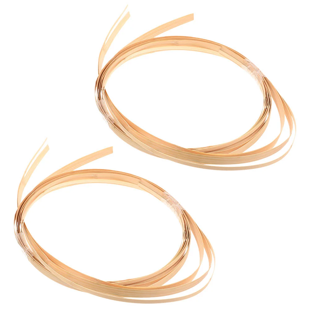 

2 Bundles Bamboo Material Woven Basket Decorative Reeds Weaving Strips Wooden Handmade Home for Furniture Slats