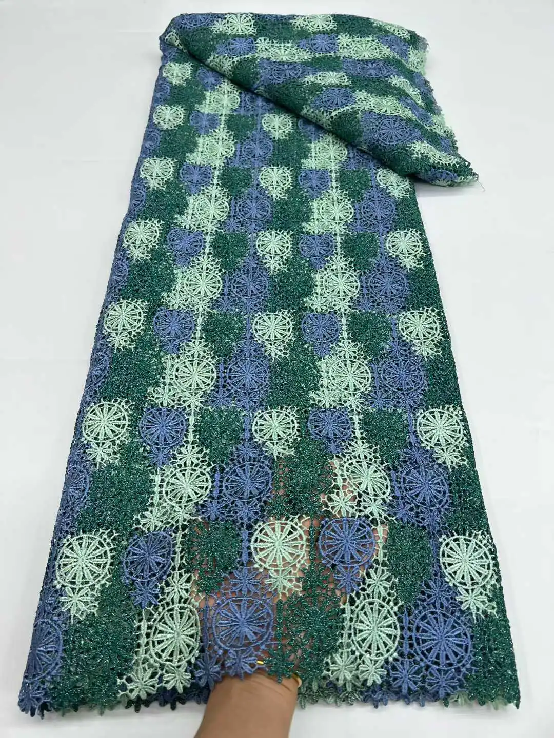 New African Cord Guipure Lace Fabric 2025 French Asoebi Chantilly Water Soluble Lace Fabric High Quality for Party Dress CC1518