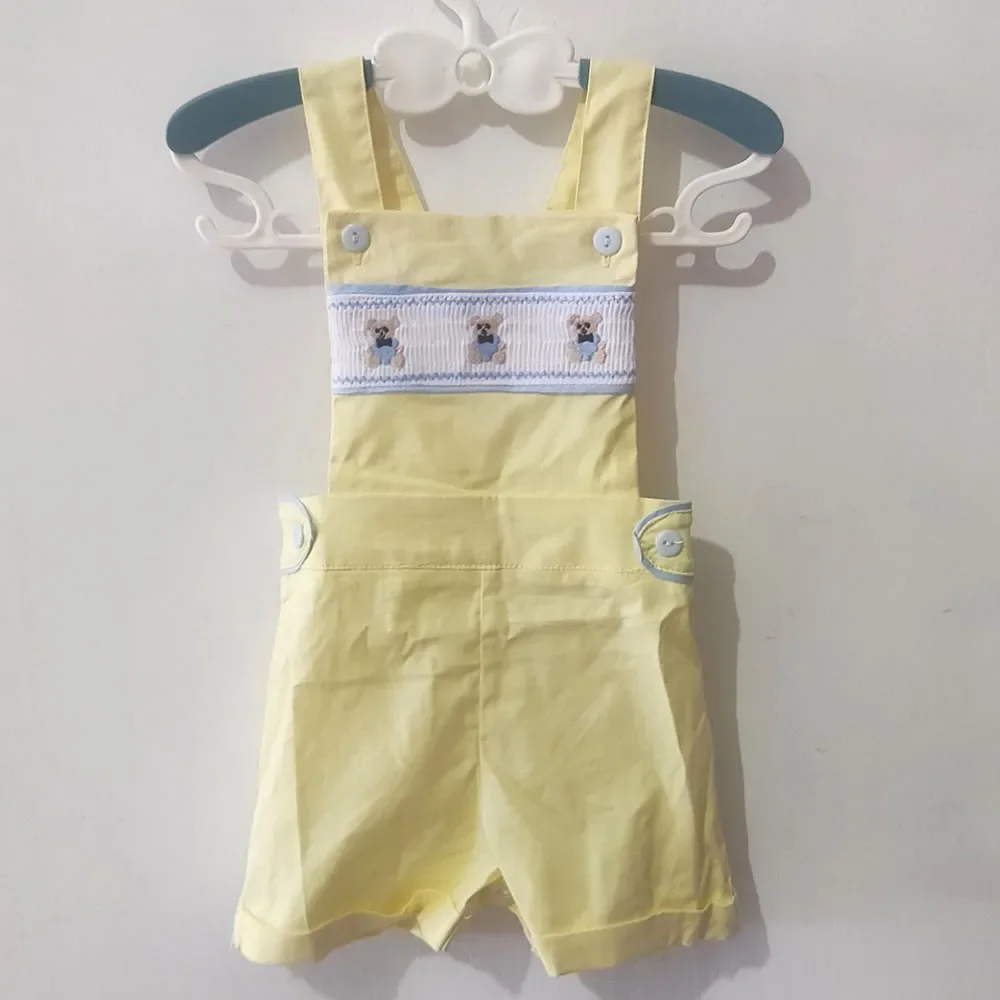 

2025 Baby Set Newborn Spanish Outfits For Boy Infant Cotton Linen Blouse Shorts Suits ShirtsClothes Kids Tops Smocked