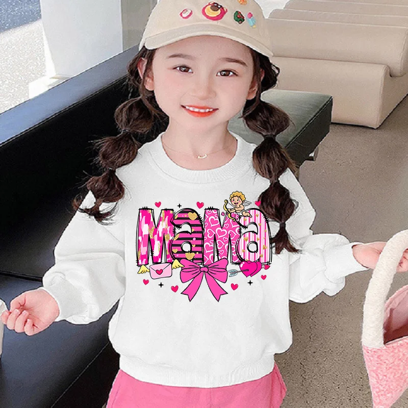 

New children's casual fleece round-neck windproof sweatshirt for autumn and winter, high street trend warm pullover