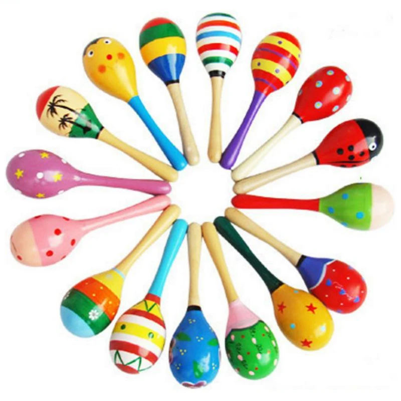 Sonajeros de Maraca de madera para niños, Juguete Musical de percusión, 10, 36 meses