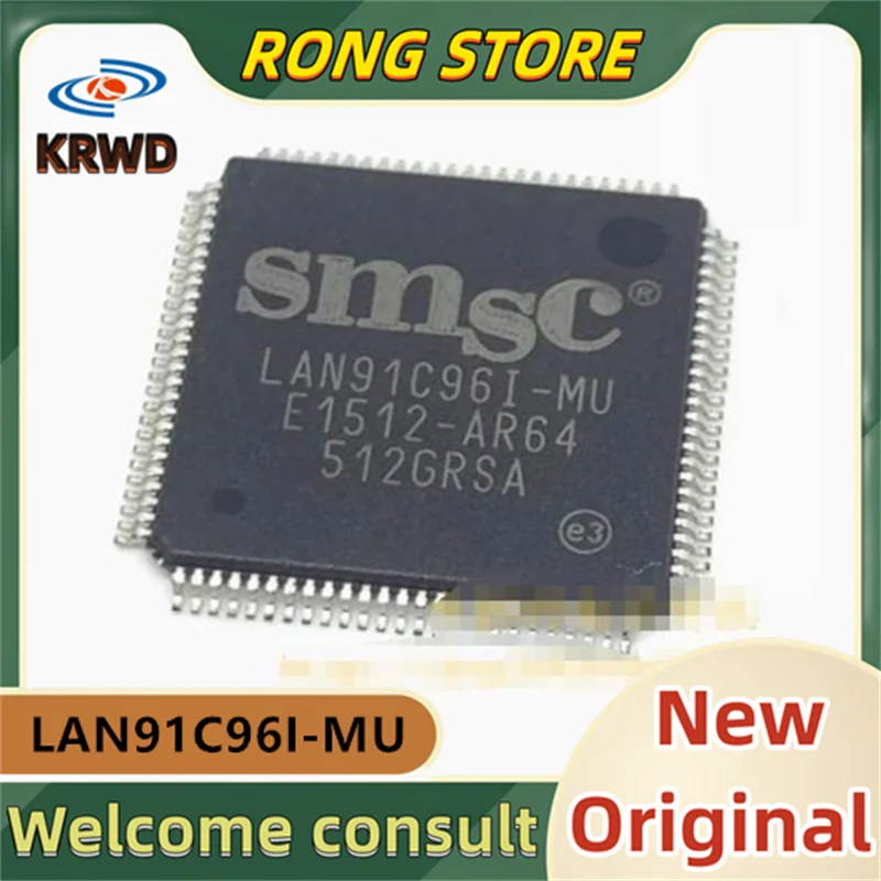 2PCS  LAN91C96I-MU  New and Original LAN91C96I  QFP100