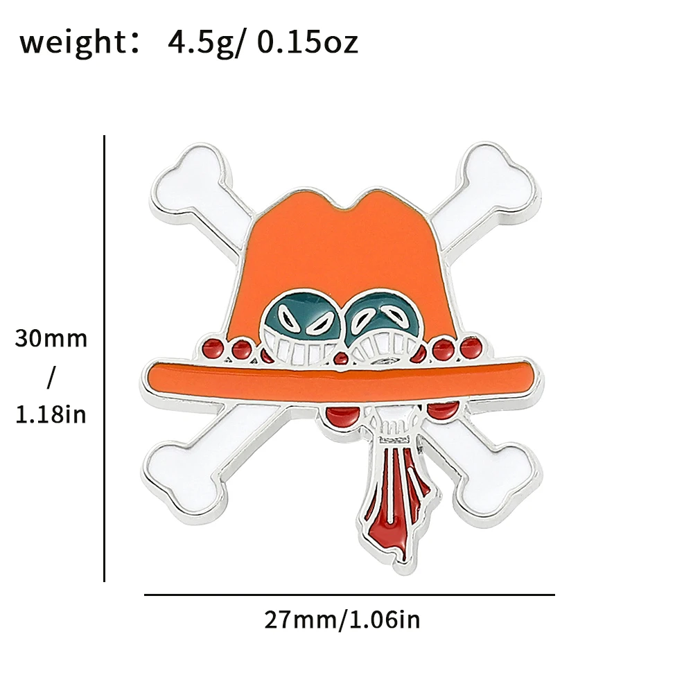 5 Pcs Character props Brooch Anime D. Luffy​ Hat Enamel Pin Metal Badge Jewelry Clothing Backpack Accessories Gift - view 5