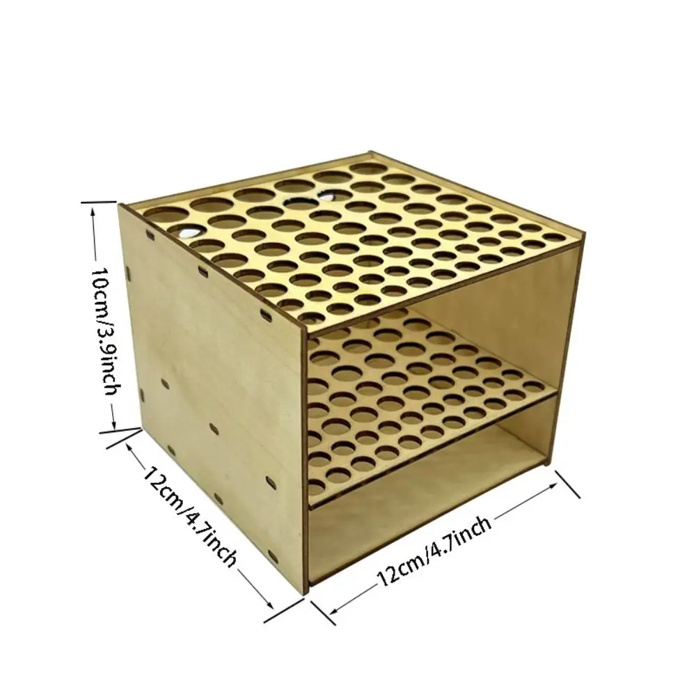 حامل فرشاة طلاء بإطار خشبي يمكنك صنعه بنفسك رف فرشاة ألوان مائية متعدد الفتحات بسعة كبيرة لتوفير مساحة فرش المكياج رف منزلي #3
