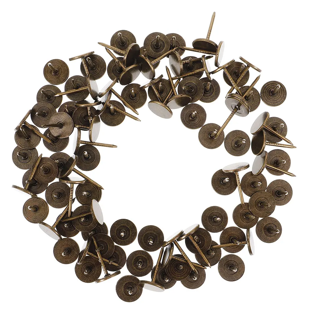 

150 Pcs Furniture Pushpins Bronze Flat Head Upholstery Tacks Carpet Vintage Decor
