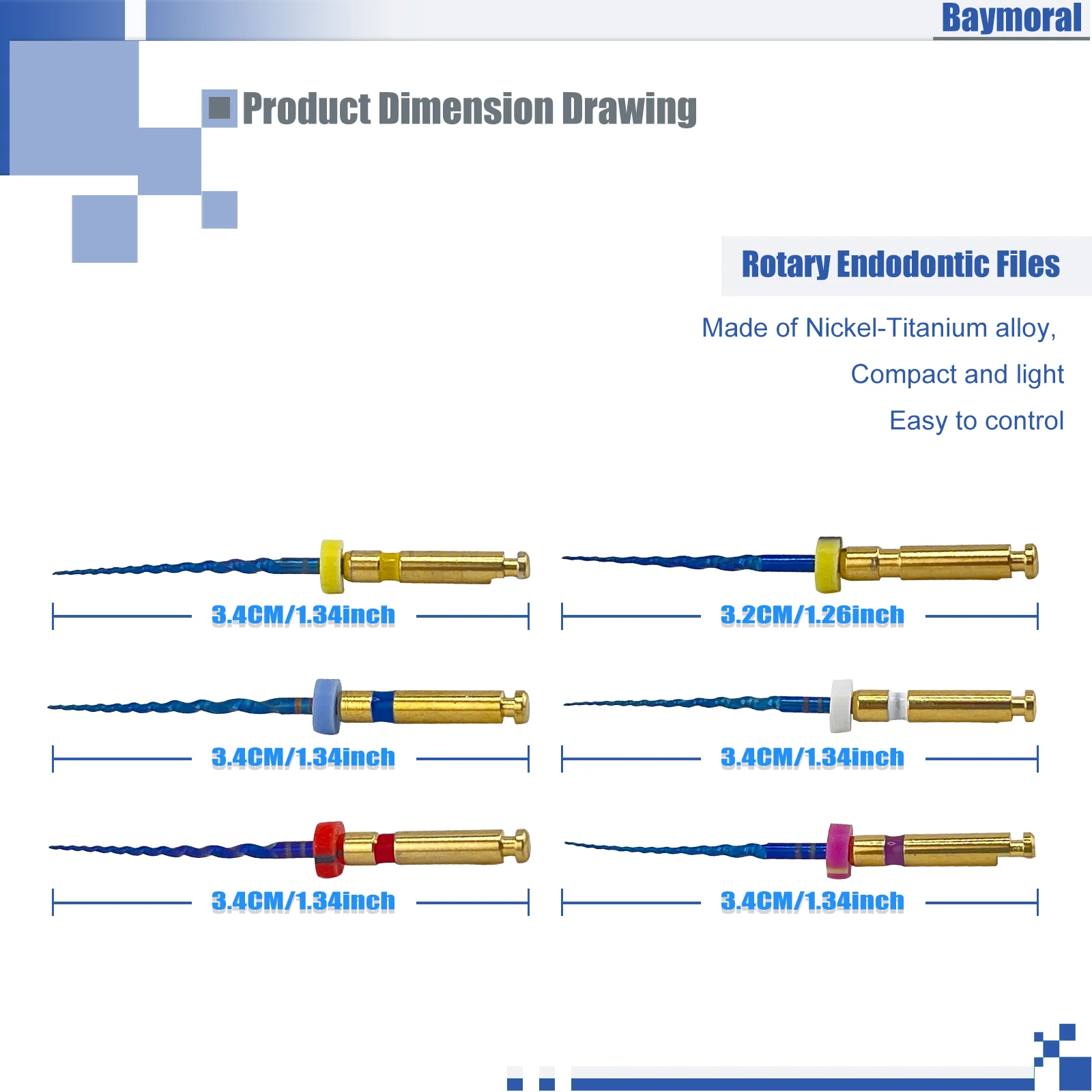 Dental Rotary Endo Files NiTi Root Canal Engine Files Heat Activated Flexible Endodontic File for Endomotor Dentistry Clinic Use