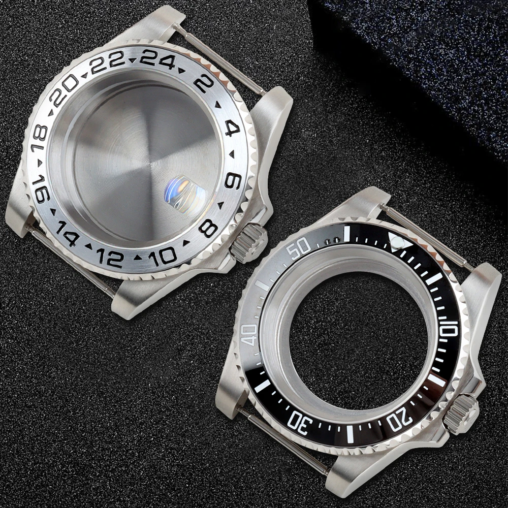 

Silver 40mm NH35 Watch Case Sapphire Glass Solid 316L Stainless Steel for GMT SUB Yacht-Master NH34 NH35 NH36 NH38 Movement