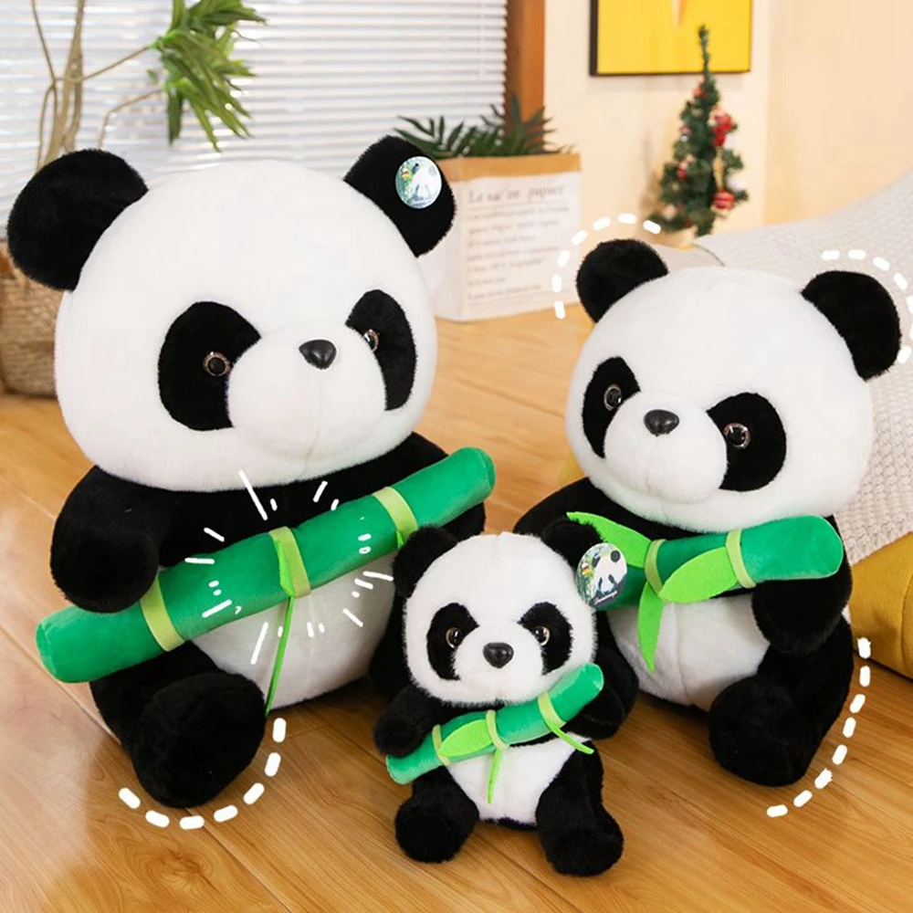 30CM Bamboo Panda Plush Toy Simulation Giant Panda China National Treasure  Huanhuan Dolls Festival Gifts  For Children Birthday