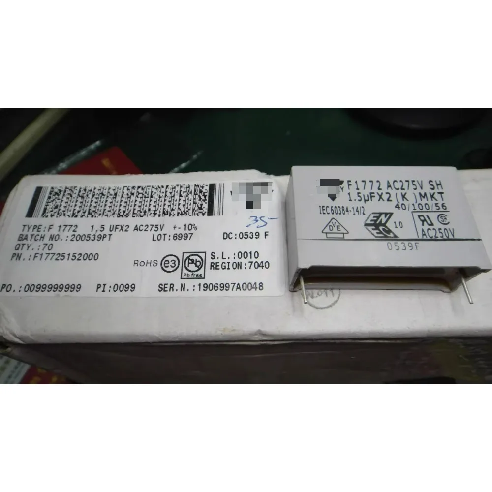 

ERO MKT1772 1.5uf/275vAC 1u5f 155 New 38mm Film Capacitor