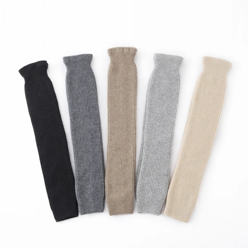 Autunno Inverno 100% Cashmere Ginocchiere Scaldamuscoli Vecchie gambe fredde Coprigambe calde per articolazioni del ginocchio Calzini sopra il ginocchio a tubo lungo lavorato a maglia