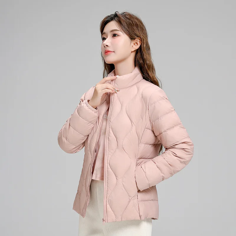 Women Light Thin White Duck Down Coat Autumn Winter Stand Collar Down Jacket Parkas Ladies Short Warm Bigsize Puffer Outwears