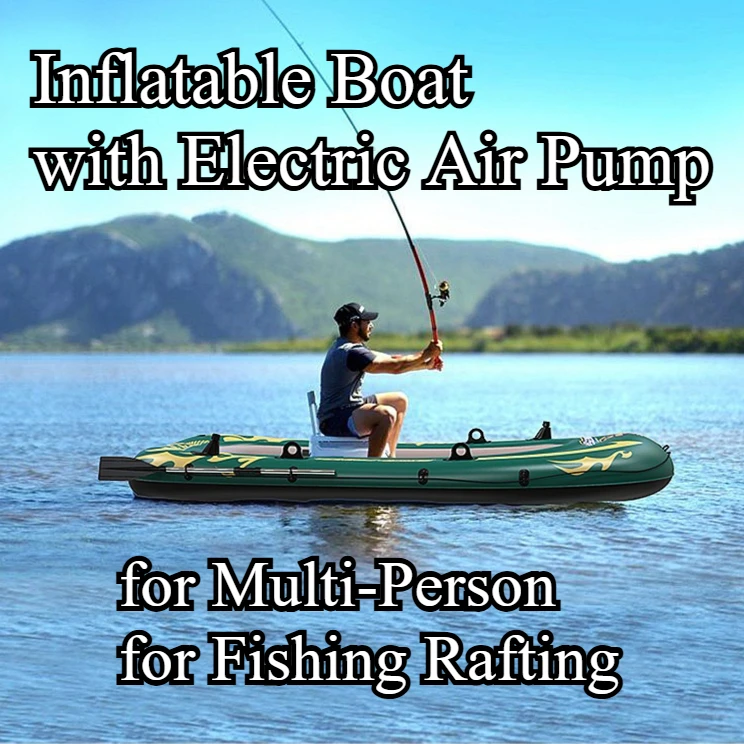Aufblasbares Boot mit Elektrischer Luftpumpe, Mehrpersonen-Gummiboot, Kajak-Kanu für Angeln, Rafting und Wassersport im Freien