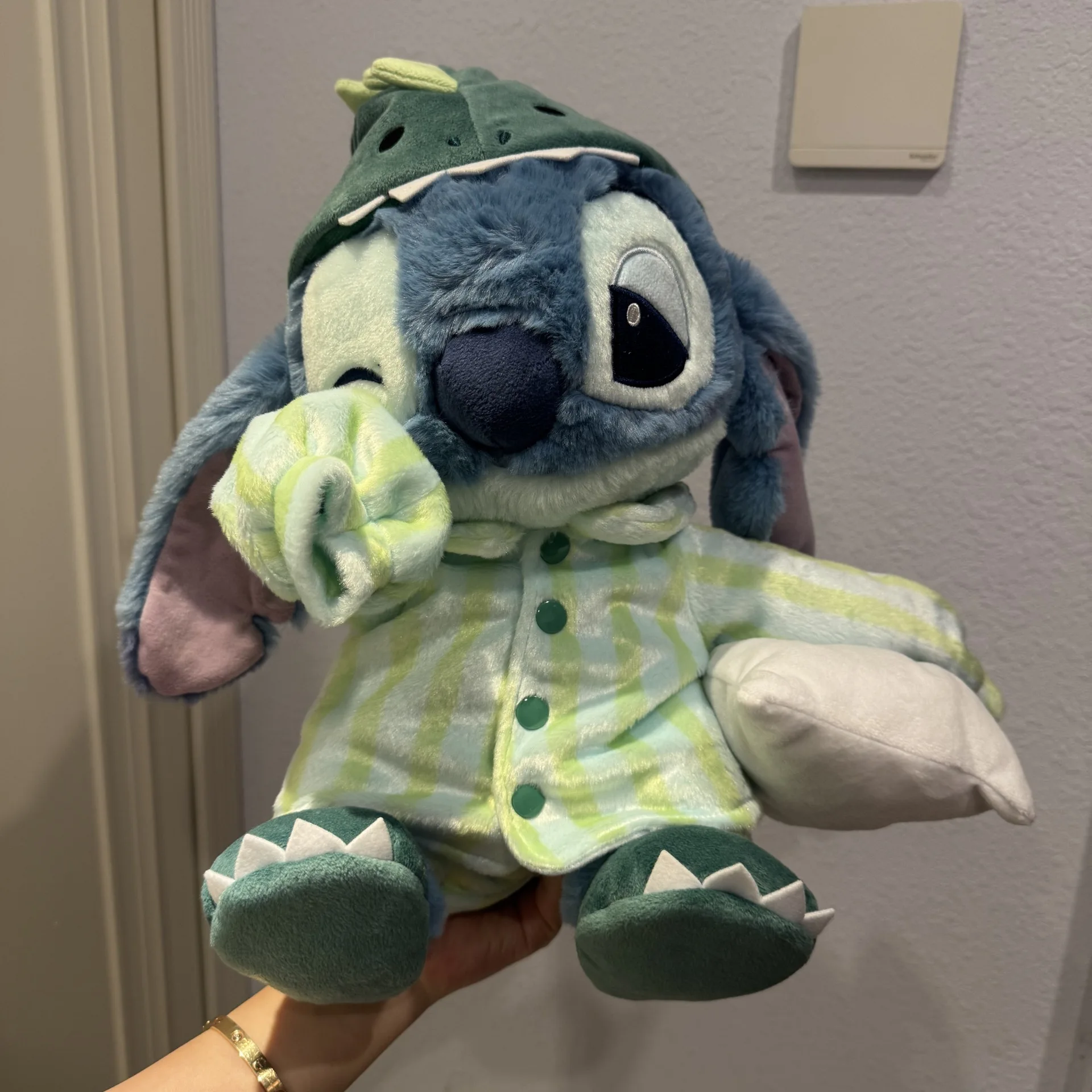 Disney Dinosaur‑Pajama‑Wearing Sleepy Stitch Plush Doll, Lilo & Stitch Stuffed Toy, Girl's Birthday Gift - view 2