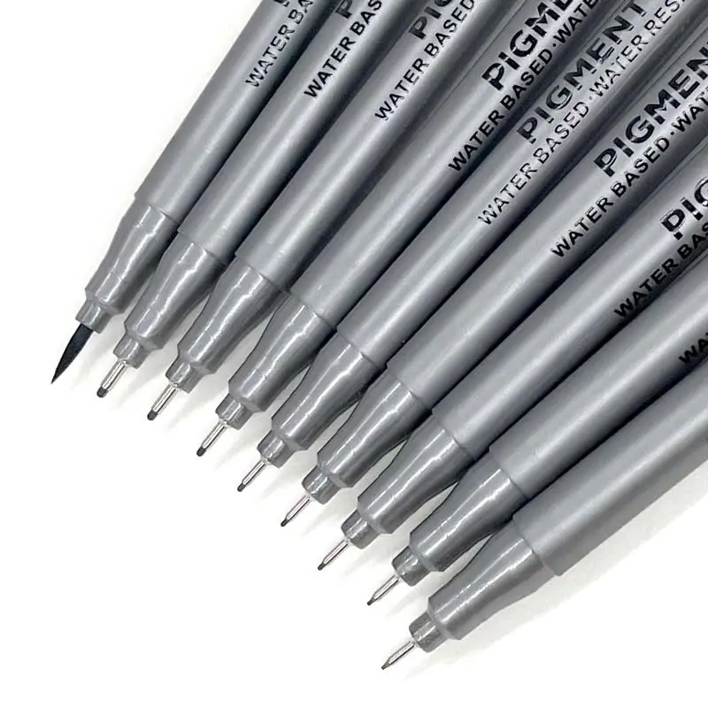 Pigment Liner Manga Art Markers Waterproof Brush Pen 0.05-0.8 Black Fine Tip Sketching School Office Supplies Student Stationery