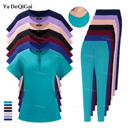 Conjunto de ropa de trabajo para mujer, uniformes médicos, Tops para médicos, Joggers, vestidos quirúrgicos, accesorios de enfermera, salón, Spa