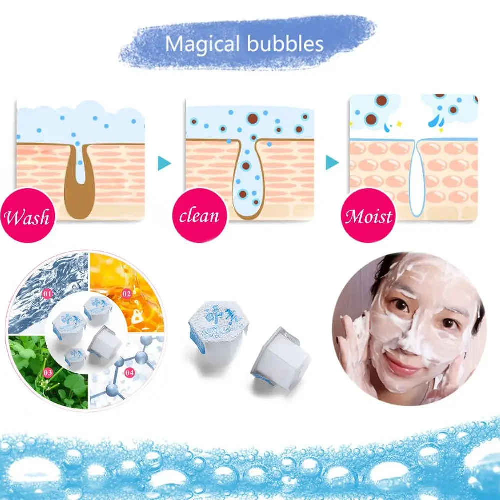 30pcs Blackhead Exfoliating Shrink Face Cleansing Enzyme Cleansing Powder Remove Pores Moisturizing Whitening Facial Cleanser