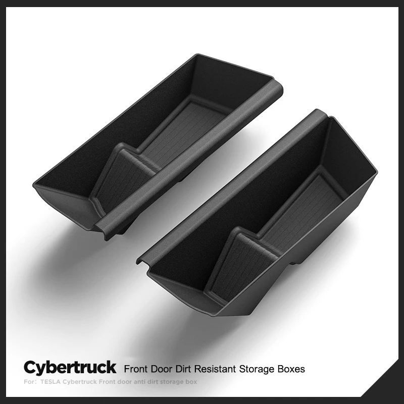 For Tesla Cybertruck 2024 Door Storage Box Cyber Truck Organized TPE Front Door Slot Dirt Resistant Storage Box Accessories