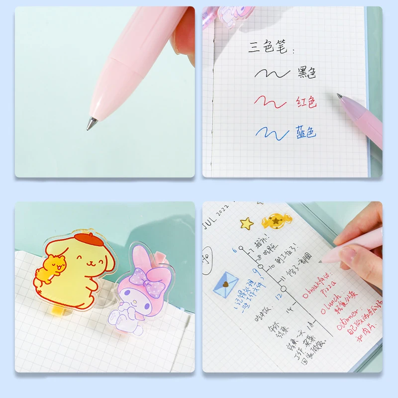 Imagem -05 - Sanrio Olá Kitty Caneta Esferográfica Cores Kawaii Kuromi Cinnamoroll Minha Melodia Signing Pen Suprimentos Estudantes Estacionária 25 Pcs