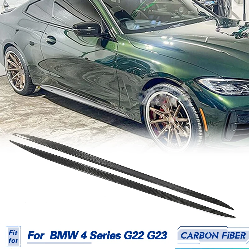 

Car Side Skirts Apron Extensions Carbon Fiber For BMW 4 Series G22 G23 M-Sport 2-Door 2021 2022 Side Skirts Trim Guards