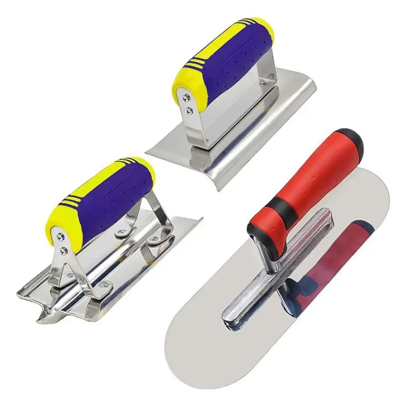 ~Latest Model Stainless Steel Trowel Concrete Edger Andgroover Tools Set Stainless Steel Concrete Hand Edger Masonry Constructio