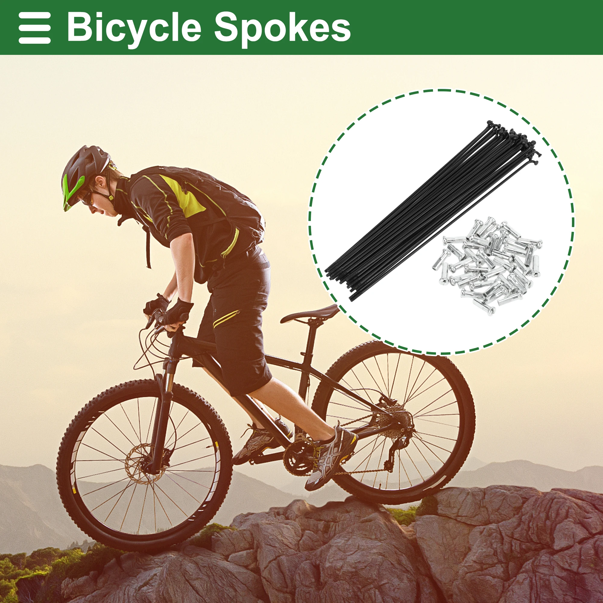 X Autohaux Fahrradspeichen Fahrrad-Radspeichen 14G 67mm 72mm 76mm 80mm 83mm 87mm 90mm 94mm 100mm 104mm 107mm Länge Kohlenstoffstahl – Detail 3