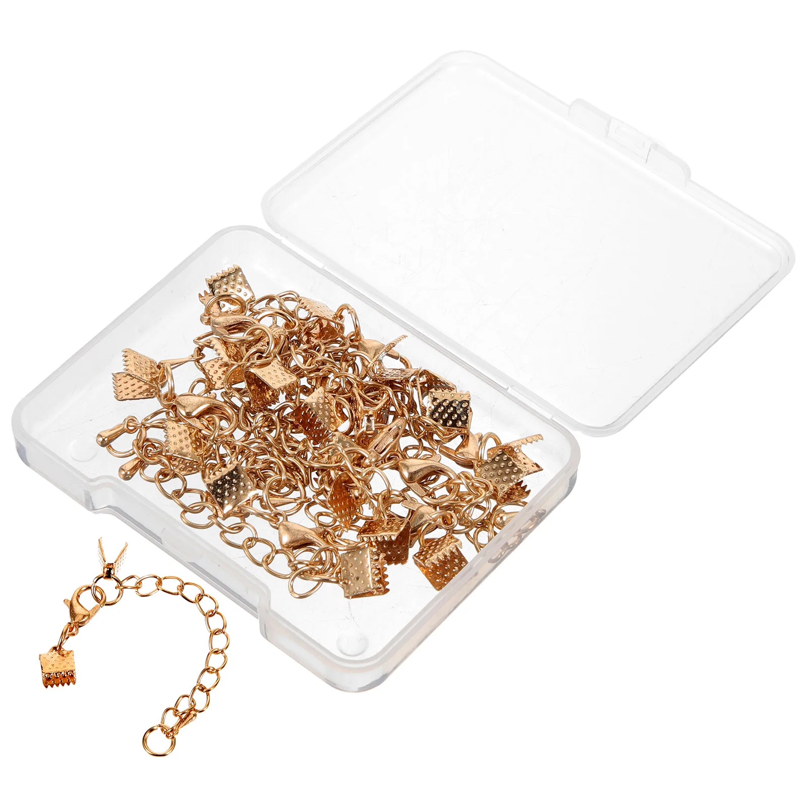 

10 Sets Pinch Crimp Ends Jewelry Making Findings Metal Diy Ends Bracelet Clamps Lobster Clasps Cord End Fasteners Diy Necklace