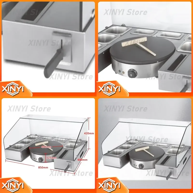 Commercial Round Electric Crepe Maker for Countertop with Non-Stick Coating 220V 110V Crepe Grill Customized